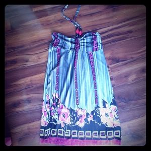 Tie neck, halter dress